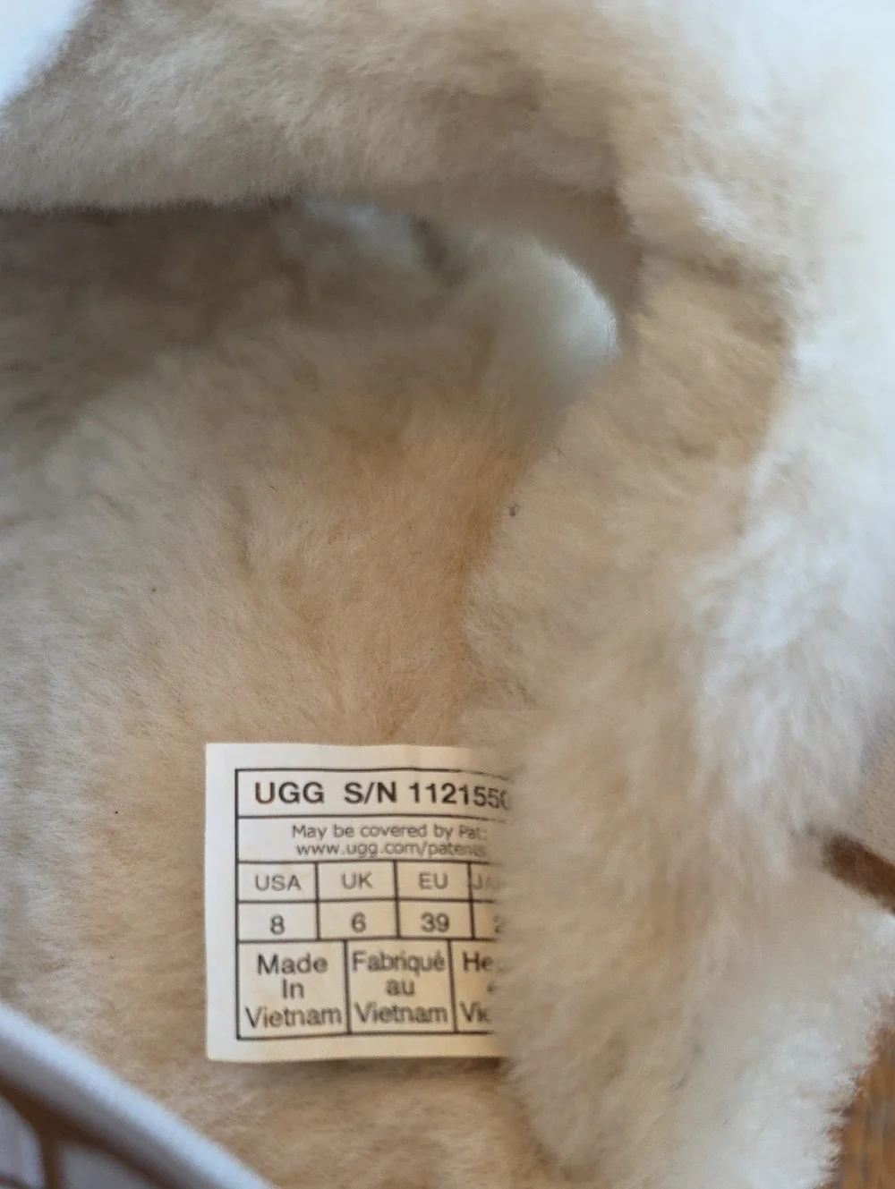 UGG Chestnut Disco Cross Slides White Fur Trim Logo Ankle Strap Sandals Size 8